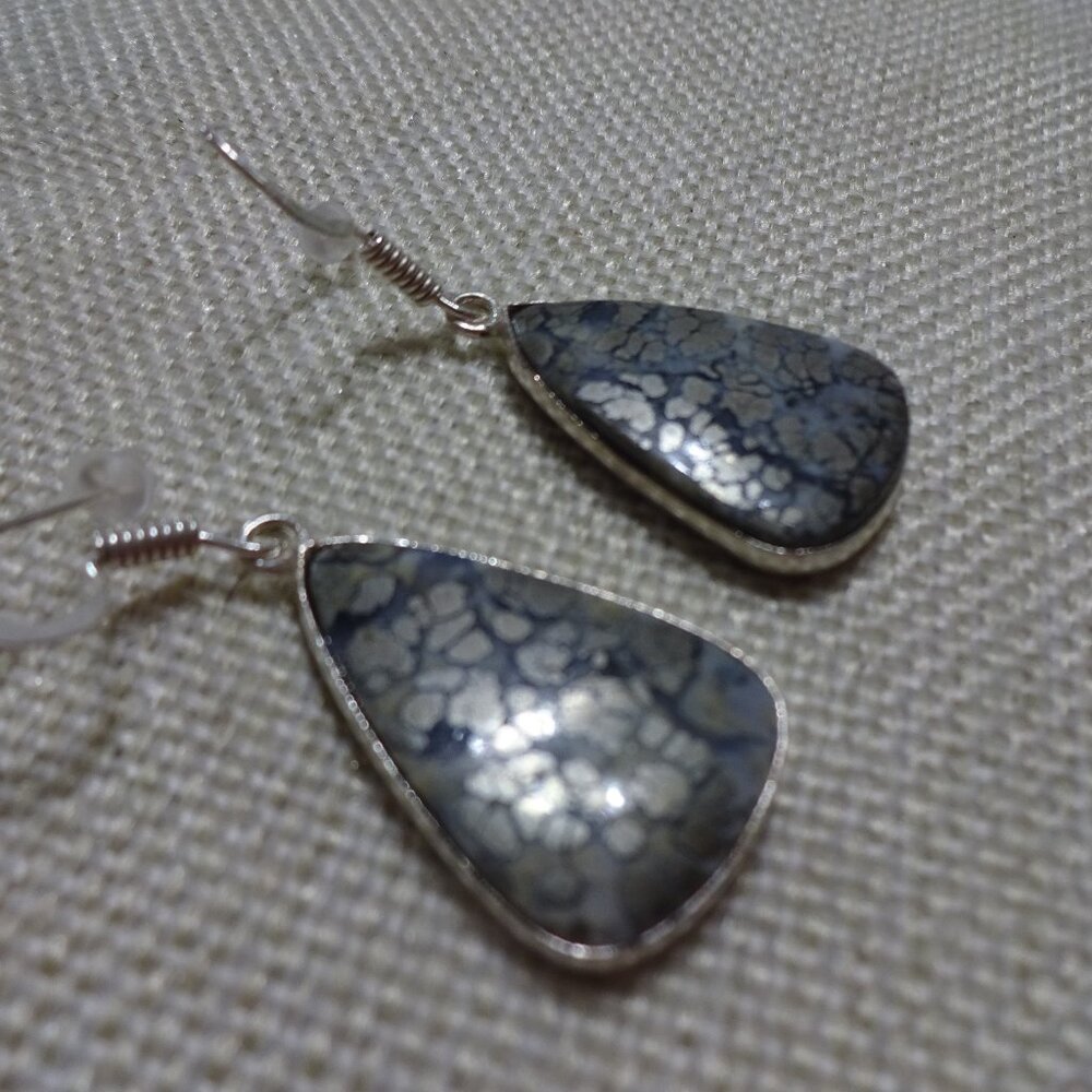 Unique IRON TIGERS EYE Handmade Sterling 925 Dangle Earrings #331C